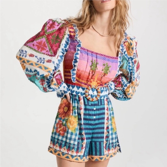 FARM Rio Pants - FARM RIO Summer Stitches Romper NEW Medium